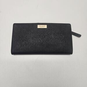 Kate Spade New York Long Wallet PVC Black Women's Wallet Clutch Classic Logo